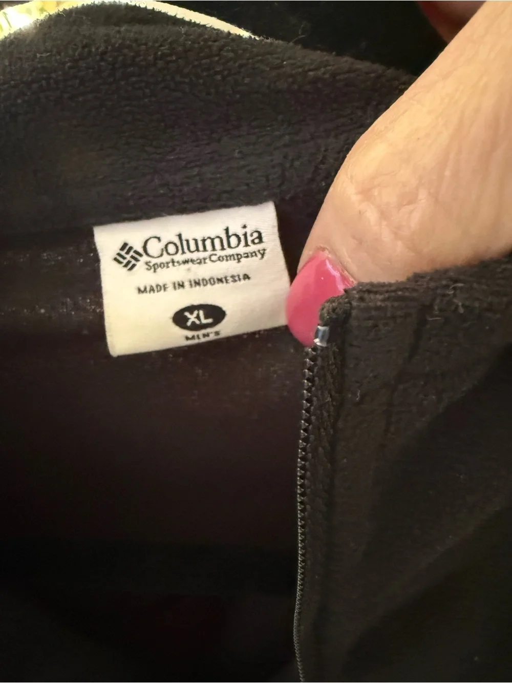 Columbia Mens XL Black Quarter Zip Fleece Pullover Jacket Sweater Outdoor - Picture 3 of 3
